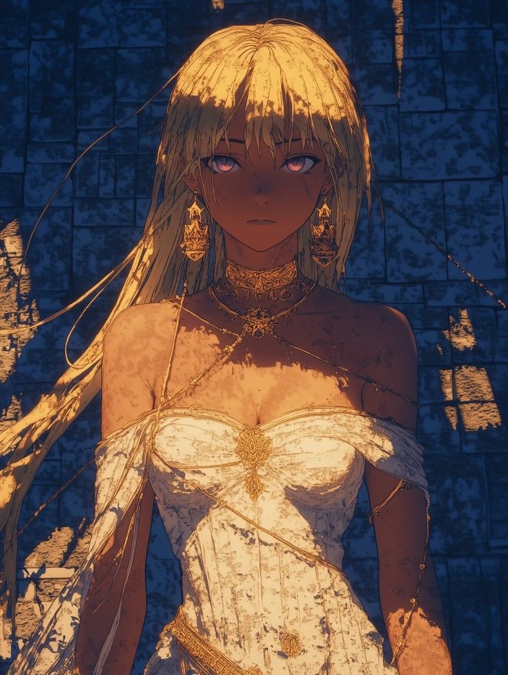 Gold anime medieval vibe