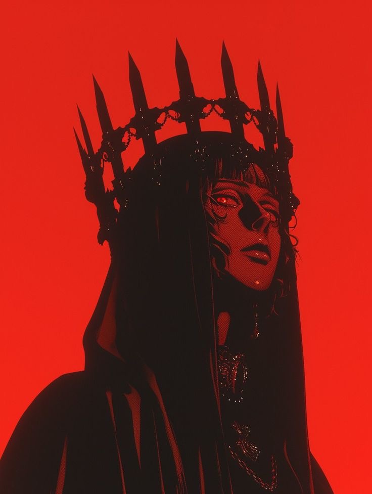 Red crown dark anime